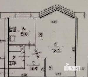 1-к квартира, вторичка, 31м2, 4/5 этаж