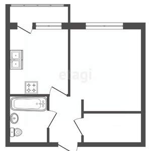 1-к квартира, вторичка, 33м2, 7/12 этаж