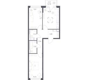 2-к квартира, вторичка, 56м2, 3/11 этаж