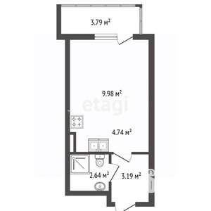 Студия квартира, вторичка, 20м2, 7/12 этаж