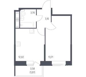 1-к квартира, вторичка, 34м2, 5/11 этаж