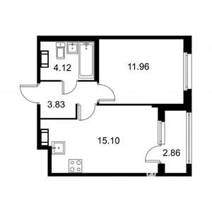 1-к квартира, строящийся дом, 36м2, 3/9 этаж