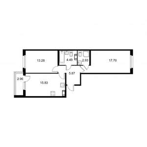 2-к квартира, строящийся дом, 62м2, 5/9 этаж