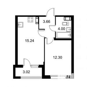 1-к квартира, строящийся дом, 37м2, 7/9 этаж