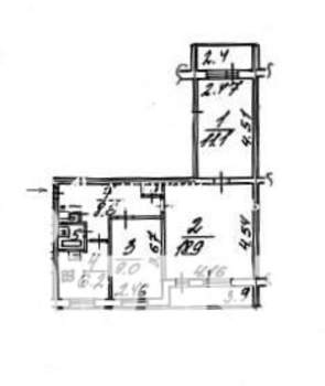 3-к квартира, вторичка, 57м2, 9/9 этаж