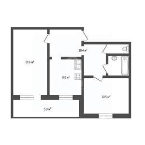 2-к квартира, вторичка, 52м2, 8/12 этаж