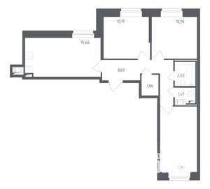 3-к квартира, вторичка, 63м2, 1/11 этаж