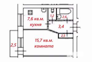 1-к квартира, вторичка, 31м2, 2/9 этаж