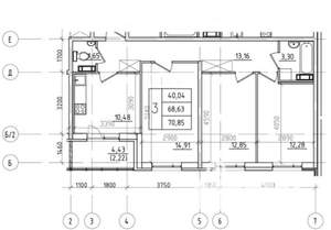 3-к квартира, вторичка, 69м2, 2/4 этаж