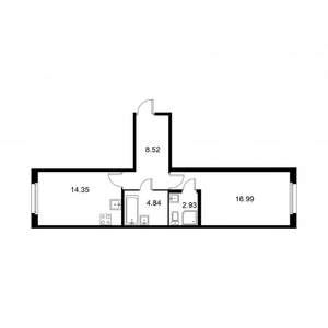 1-к квартира, строящийся дом, 48м2, 1/9 этаж