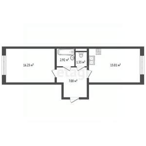 1-к квартира, вторичка, 43м2, 1/8 этаж