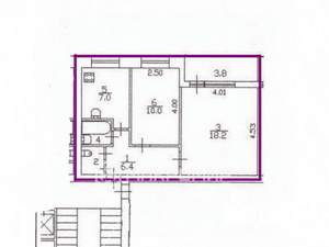 2-к квартира, вторичка, 45м2, 7/9 этаж
