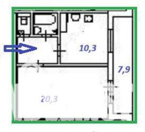 1-к квартира, вторичка, 42м2, 5/12 этаж