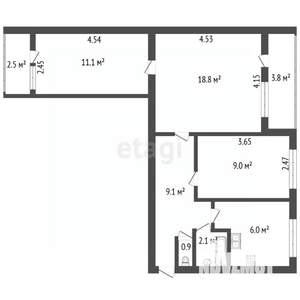 3-к квартира, вторичка, 57м2, 5/9 этаж