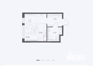 Студия квартира, строящийся дом, 25м2, 2/11 этаж