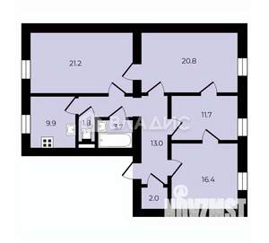 4-к квартира, вторичка, 100м2, 1/3 этаж